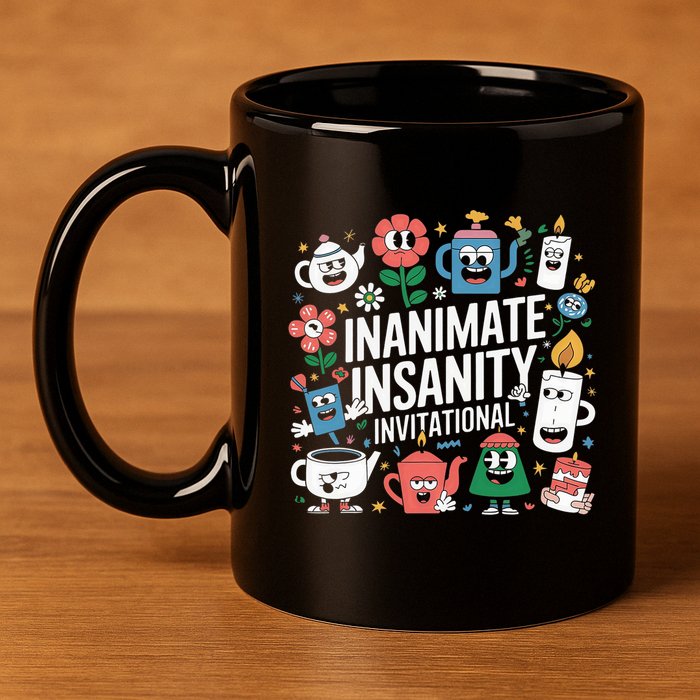 Creator Ink Inanimate Insanity Black And White 11oz C Handle Ceramic Mug