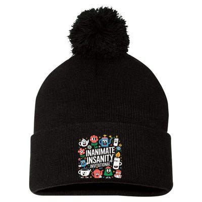 Creator Ink Inanimate Insanity Black And White Pom Pom 12in Knit Beanie