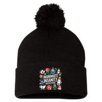 Creator Ink Inanimate Insanity Black And White Pom Pom 12in Knit Beanie