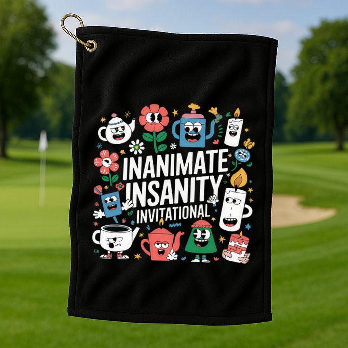 Creator Ink Inanimate Insanity Black And White Golf Towel