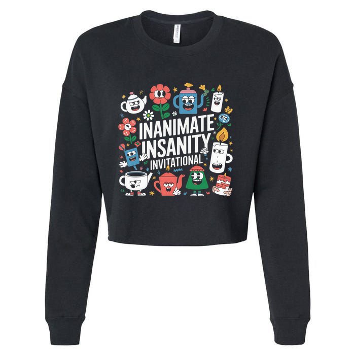 Creator Ink Inanimate Insanity Black And White Cropped Pullover Crew