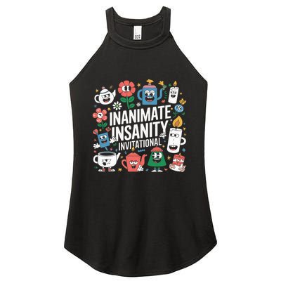 Creator Ink Inanimate Insanity Black And White Women's Perfect Tri Rocker Tank