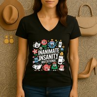 Creator Ink Inanimate Insanity Black And White Women's V-Neck T-Shirt