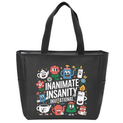 Creator Ink Inanimate Insanity Black And White Zip Tote Bag