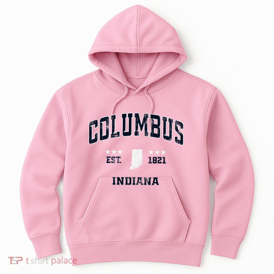 Columbus Indiana In Vintage Athletic Sports Souvenir Hoodie