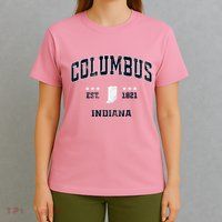 Columbus Indiana In Vintage Athletic Sports Souvenir T-Shirt