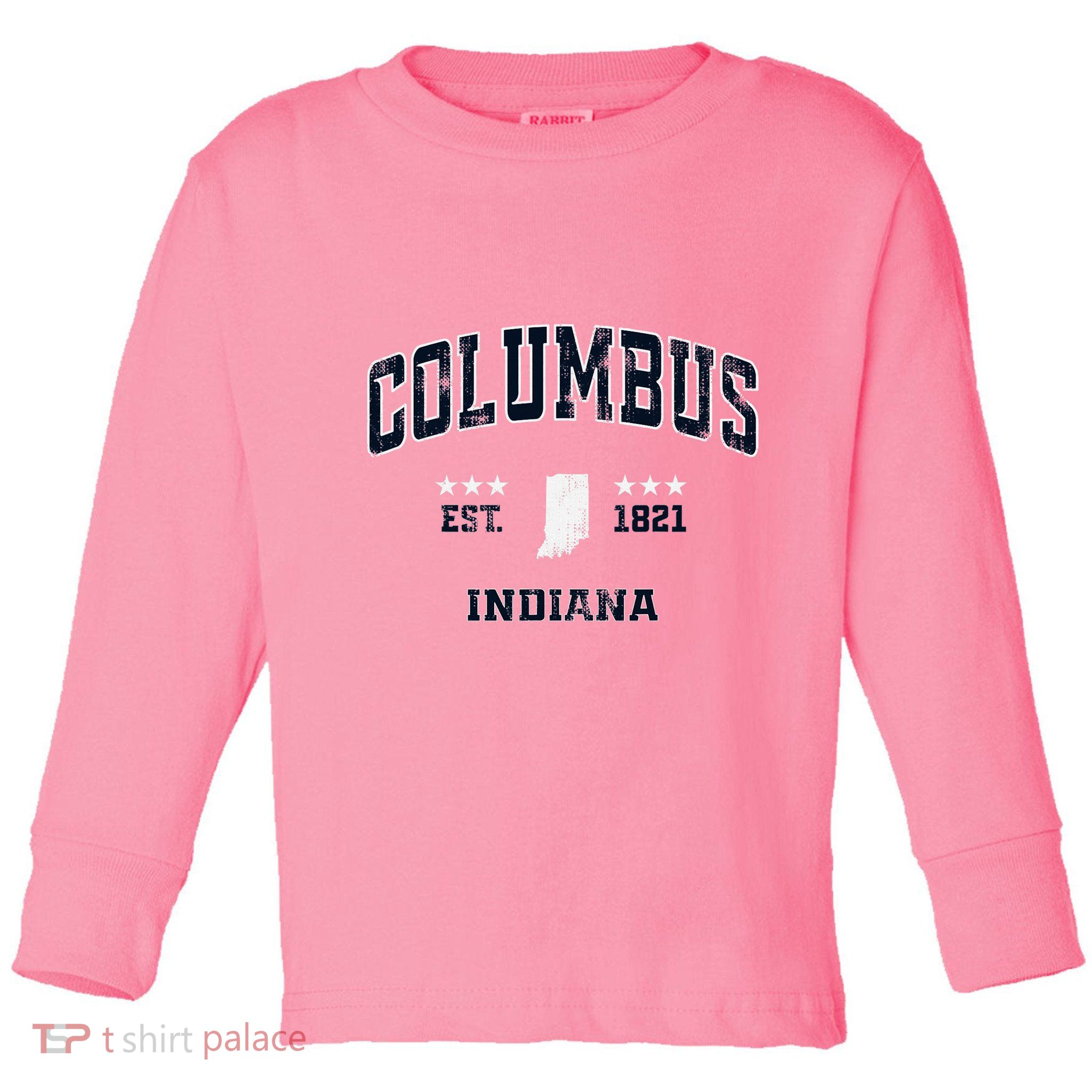 Columbus Indiana In Vintage Athletic Sports Souvenir Toddler Long Sleeve Shirt