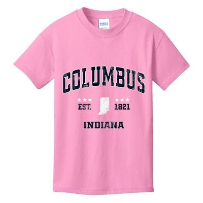Columbus Indiana In Vintage Athletic Sports Souvenir Kids T-Shirt