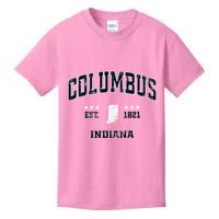Columbus Indiana In Vintage Athletic Sports Souvenir Kids T-Shirt