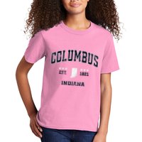 Columbus Indiana In Vintage Athletic Sports Souvenir Kids T-Shirt