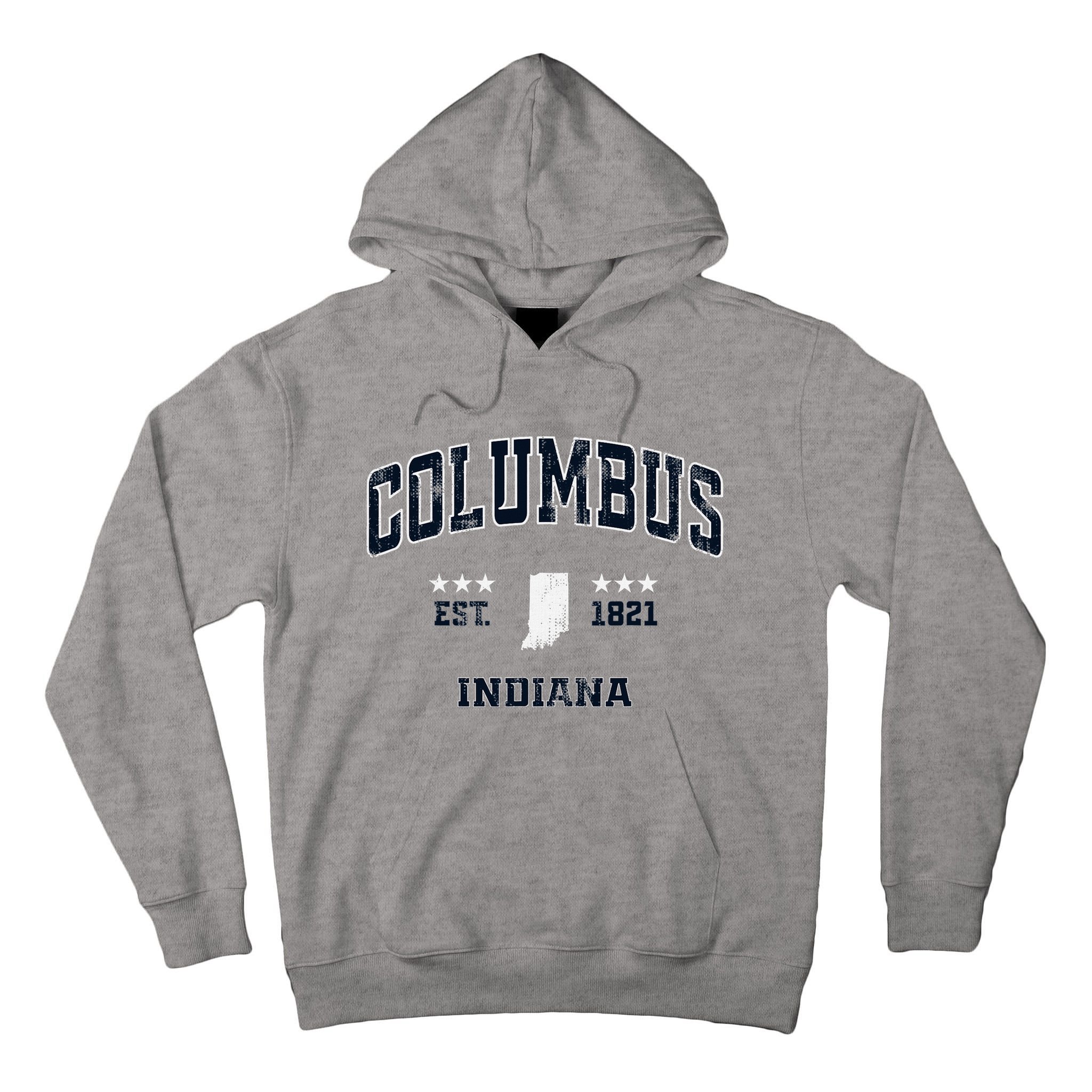 Columbus Indiana In Vintage Athletic Sports Souvenir Tall Hoodie