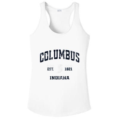 Columbus Indiana In Vintage Athletic Sports Souvenir Ladies PosiCharge Competitor Racerback Tank