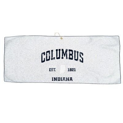 Columbus Indiana In Vintage Athletic Sports Souvenir Large Microfiber Waffle Golf Towel