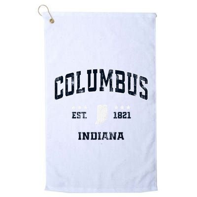 Columbus Indiana In Vintage Athletic Sports Souvenir Golf Towel