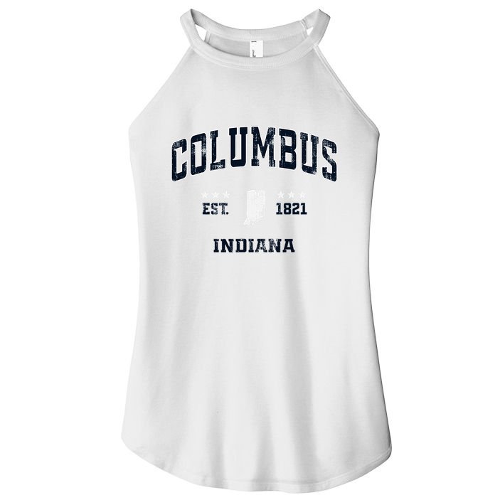 Columbus Indiana In Vintage Athletic Sports Souvenir Women's Perfect Tri Rocker Tank