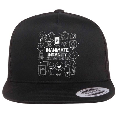 Creator Ink Inanimate Insanity Black And White Gift Flat Bill Trucker Hat
