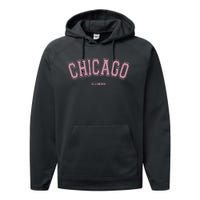 Chicago Illinois Il Varsity Style On Chicago Performance Fleece Hoodie