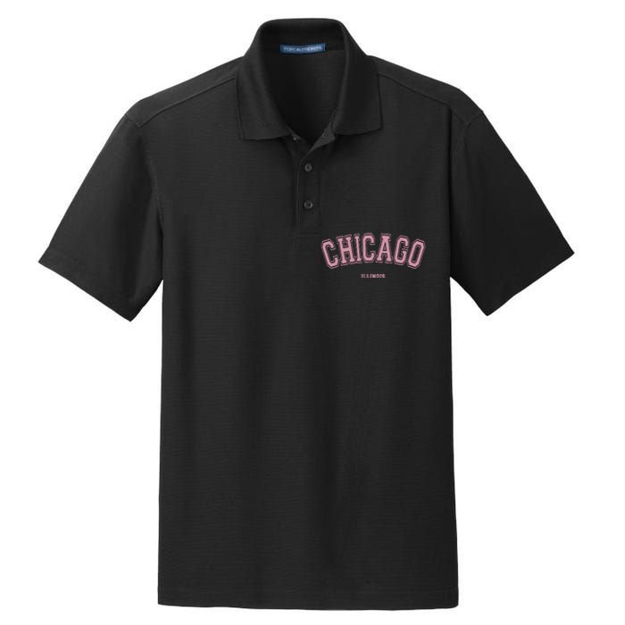 Chicago Illinois Il Varsity Style On Chicago Dry Zone Grid Polo