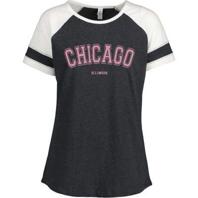 Chicago Illinois Il Varsity Style On Chicago Enza Ladies Jersey Colorblock Tee