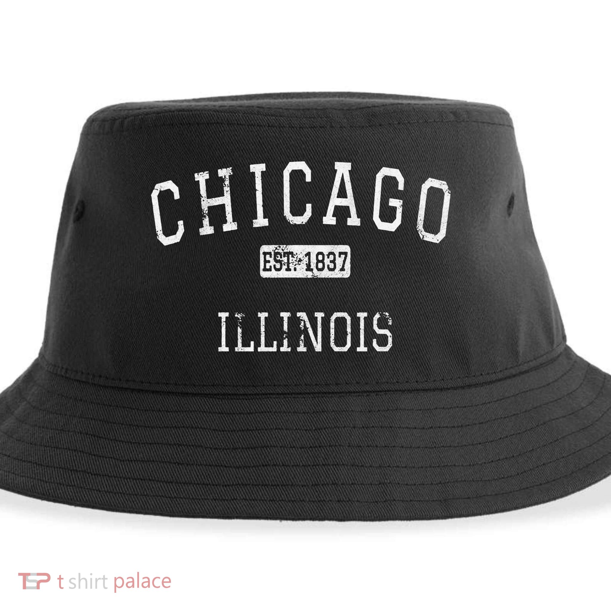 Chicago Illinois IL Vintage Sustainable Bucket Hat