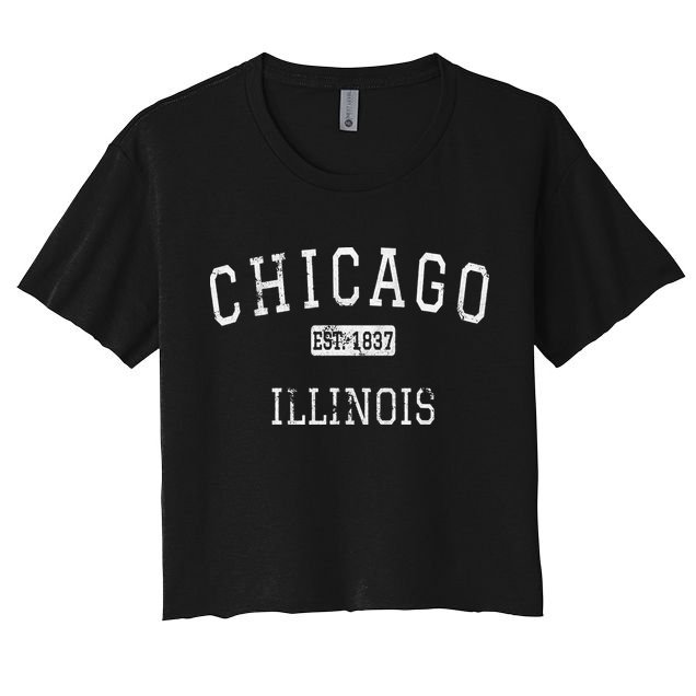 Chicago Illinois IL Vintage Crop Top