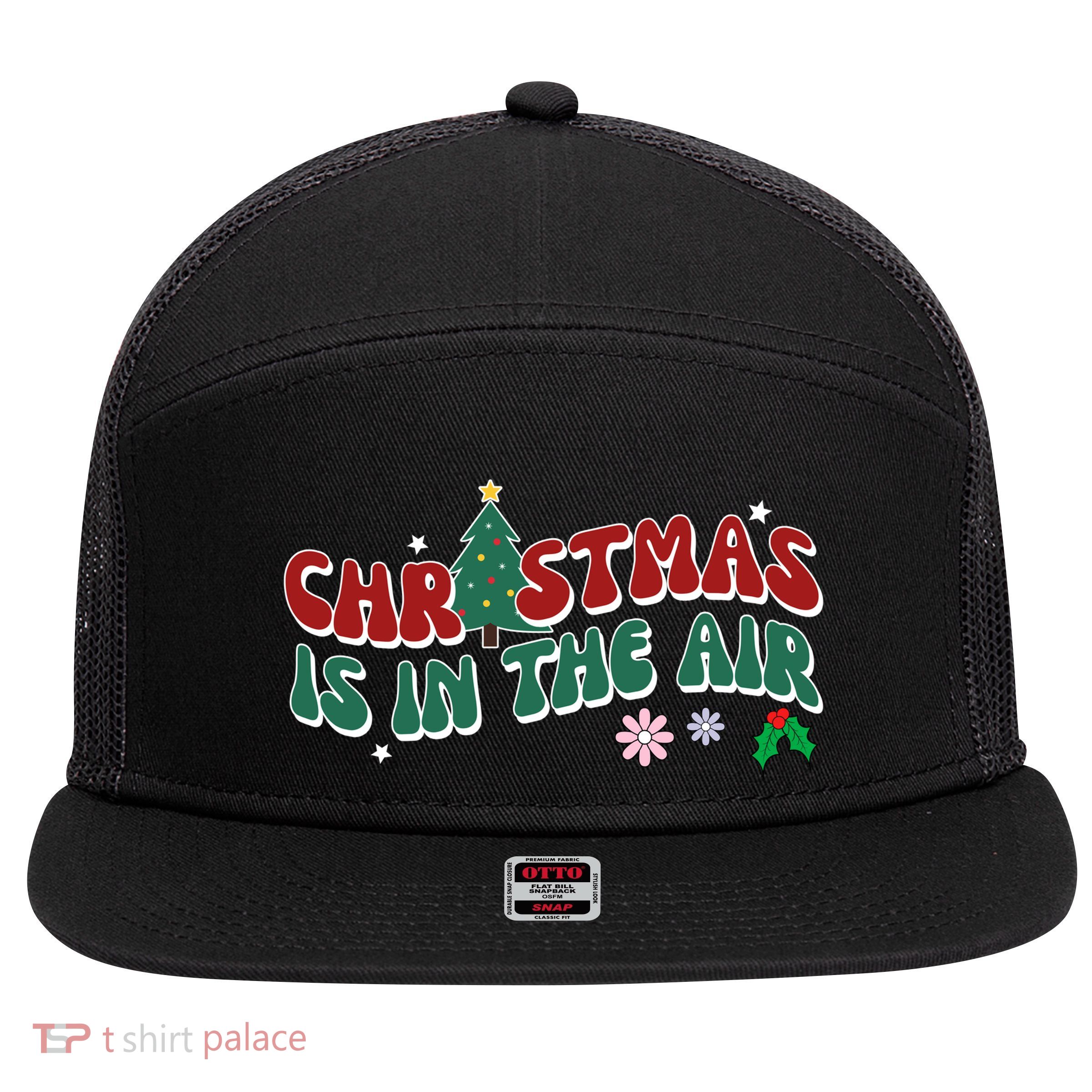Christmas Is In The Air Holiday Gift 7 Panel Mesh Trucker Snapback Hat