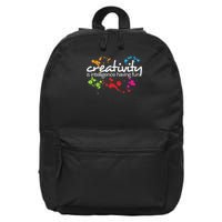 Creativity Is Intelligence Having Fun Colorful Art 16 in Basic Backpack