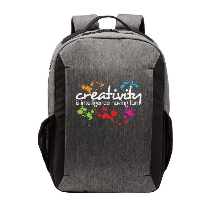 Creativity Is Intelligence Having Fun Colorful Art Vector Backpack