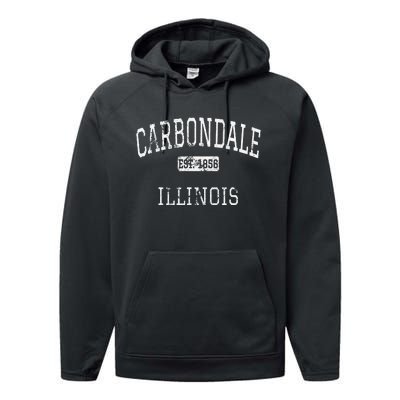 Carbondale Illinois Il Vintage Performance Fleece Hoodie