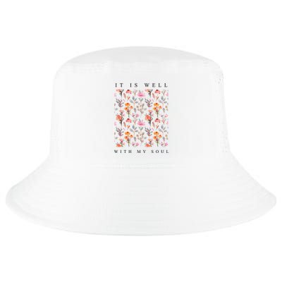 Christian It Is Well With My Soul Vintage Floral Cool Comfort Performance Bucket Hat