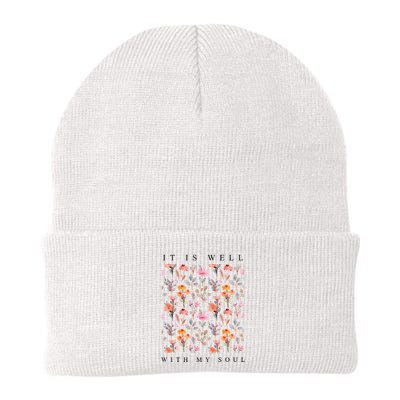 Christian It Is Well With My Soul Vintage Floral Beanie