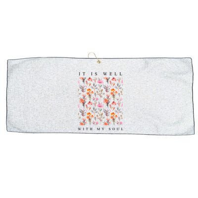 Christian It Is Well With My Soul Vintage Floral Large Microfiber Waffle Golf Towel