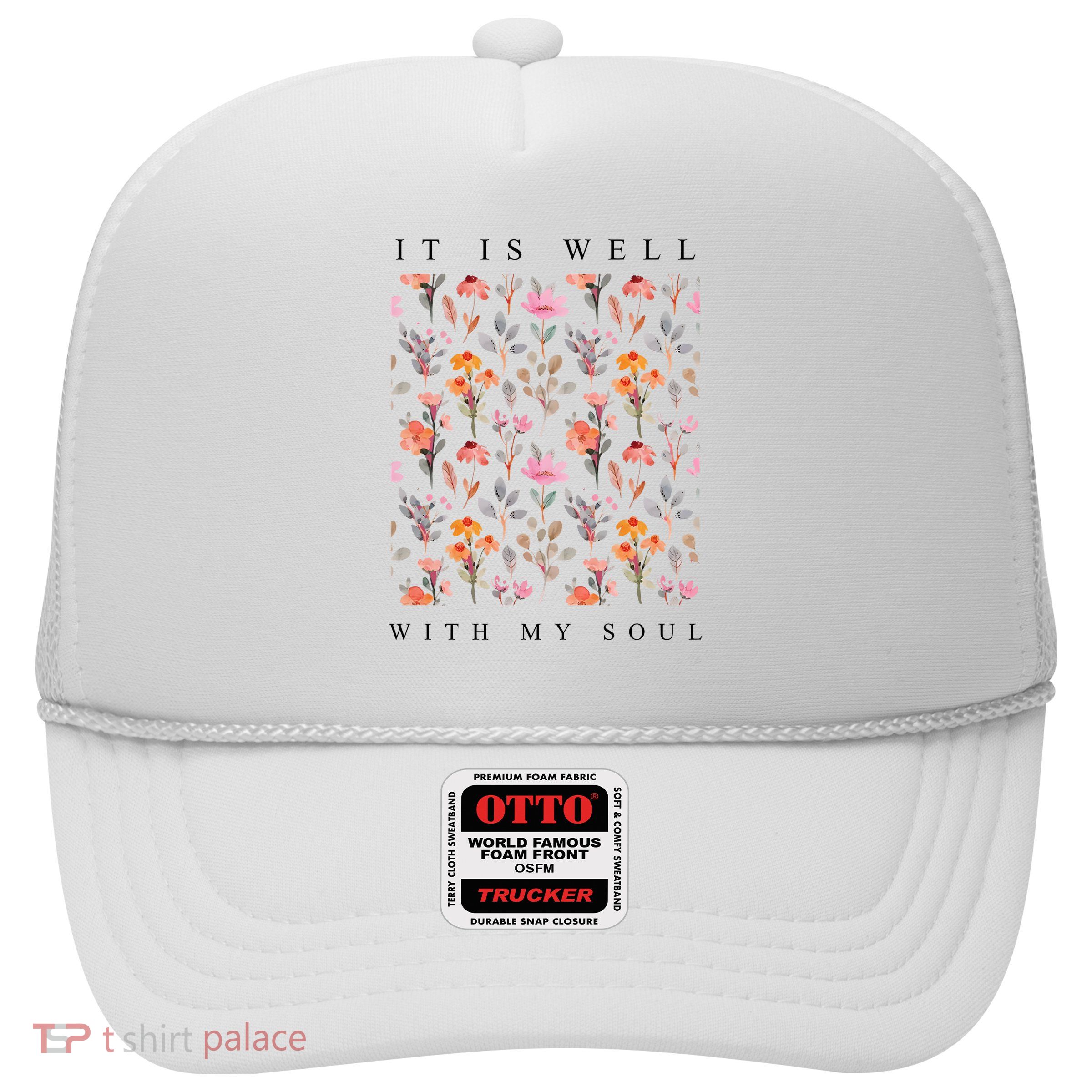 Christian It Is Well With My Soul Vintage Floral Trucker Hat
