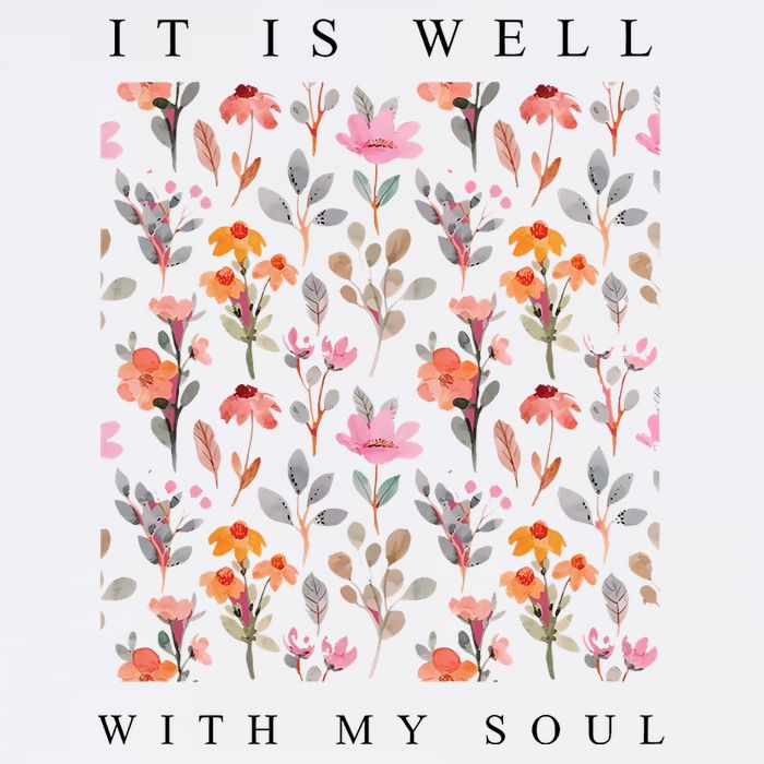 Christian It Is Well With My Soul Vintage Floral Tank Top