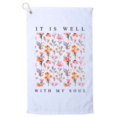 Christian It Is Well With My Soul Vintage Floral Golf Towel