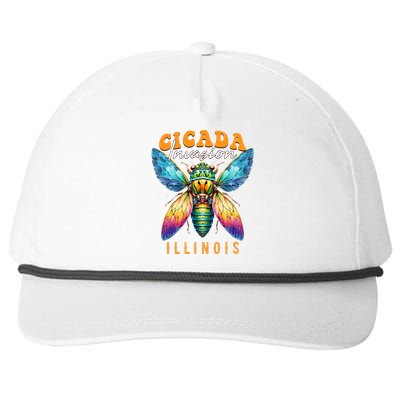 Cicada Invasion Illinois 2024 Insect Broods Xix And Xiii Snapback Five-Panel Rope Hat