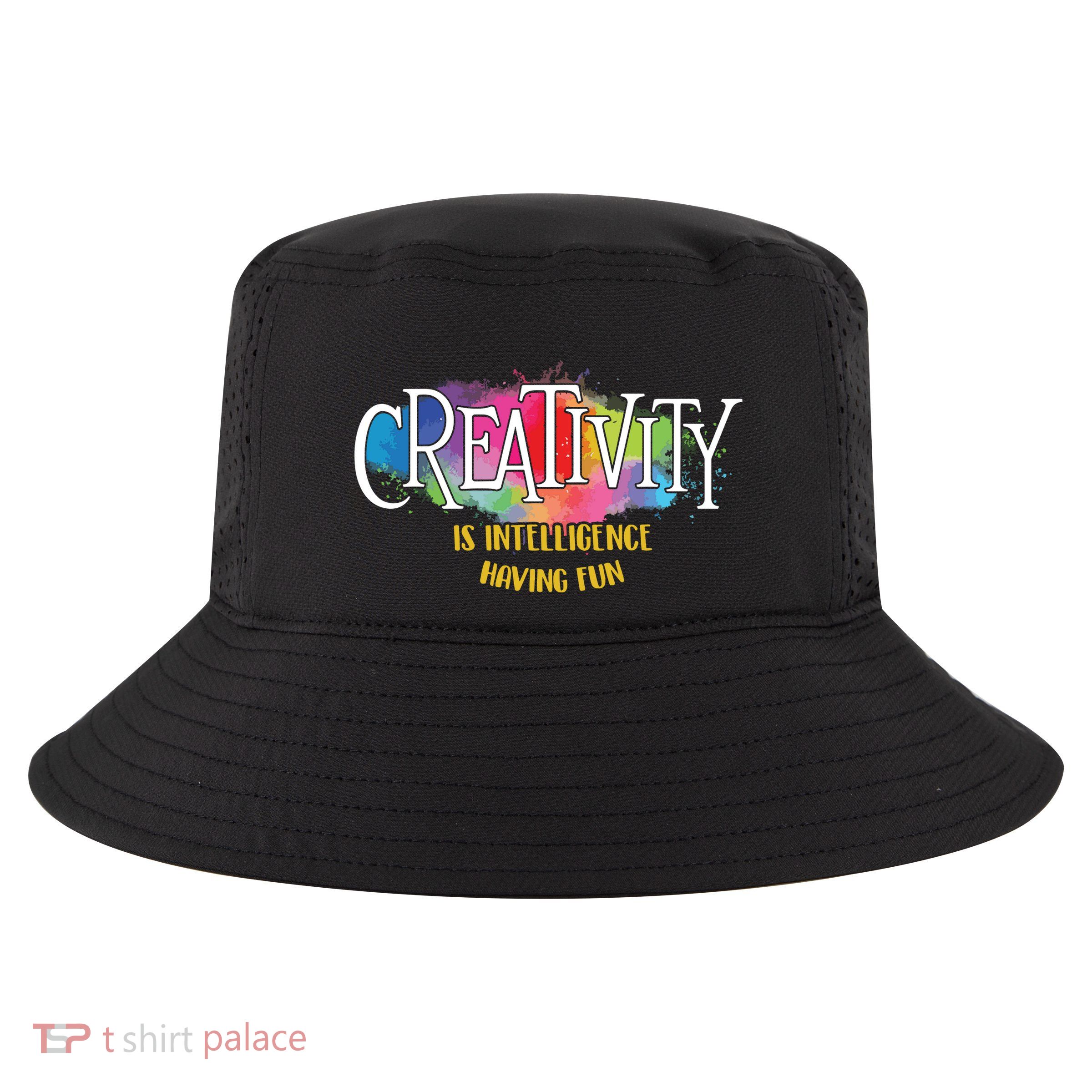 Creativity Is Intelligence Having Fun Artist Drawing Arts Cool Comfort Performance Bucket Hat