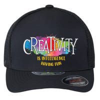 Creativity Is Intelligence Having Fun Artist Drawing Arts Flexfit Unipanel Trucker Cap