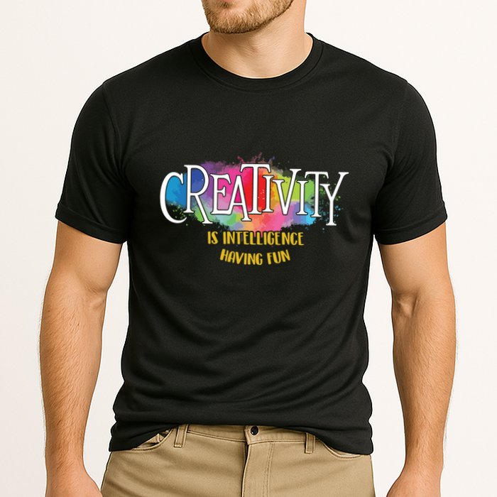 Creativity Is Intelligence Having Fun Artist Drawing Arts Cooling Performance Crew T-Shirt