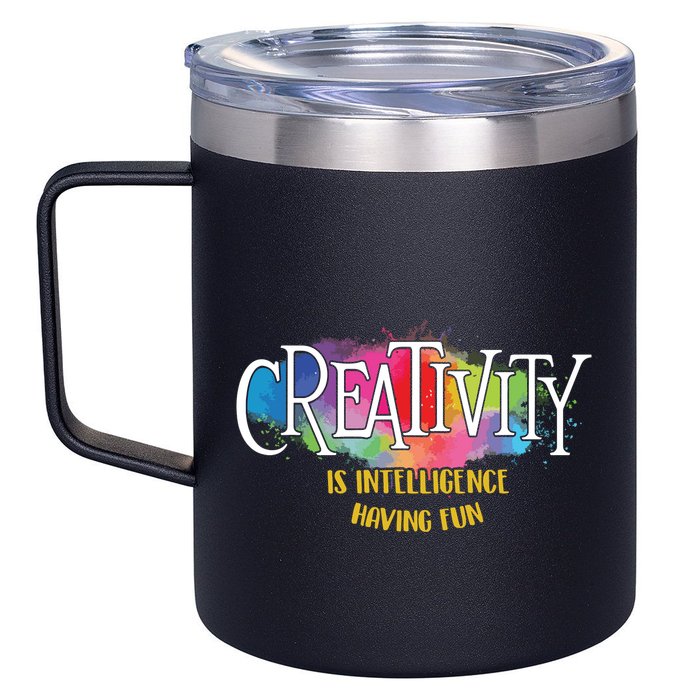Creativity Is Intelligence Having Fun Artist Drawing Arts 12oz Stainless Steel Coffee Mug