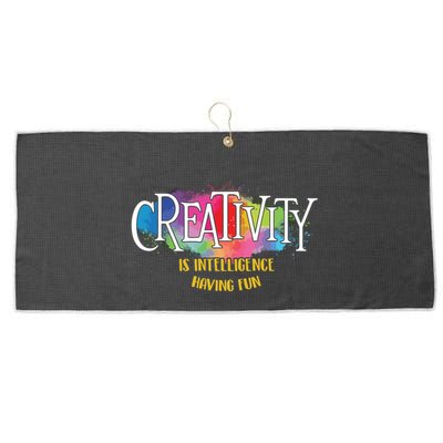 Creativity Is Intelligence Having Fun Artist Drawing Arts Large Microfiber Waffle Golf Towel