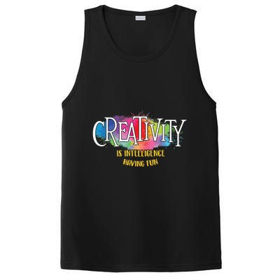Creativity Is Intelligence Having Fun Artist Drawing Arts PosiCharge Competitor Tank