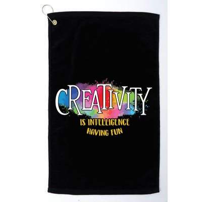 Creativity Is Intelligence Having Fun Artist Drawing Arts Golf Towel