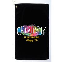 Creativity Is Intelligence Having Fun Artist Drawing Arts Golf Towel