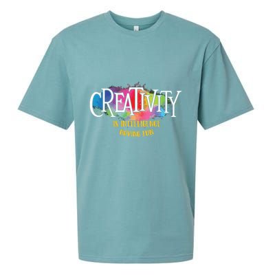 Creativity Is Intelligence Having Fun Artist Drawing Arts Sueded Cloud Jersey T-Shirt