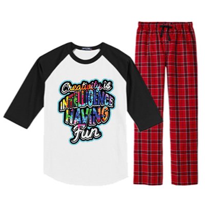 Creativity Is Intelligence Having Fun Artistic Teacher Raglan Sleeve Pajama Set