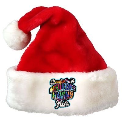 Creativity Is Intelligence Having Fun Artistic Teacher Premium Christmas Santa Hat