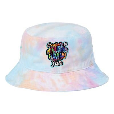 Creativity Is Intelligence Having Fun Artistic Teacher Tie Dye Newport Bucket Hat