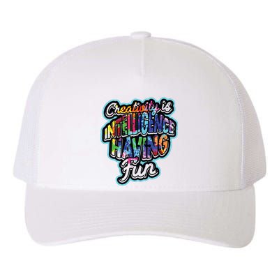 Creativity Is Intelligence Having Fun Artistic Teacher Yupoong Adult 5-Panel Trucker Hat