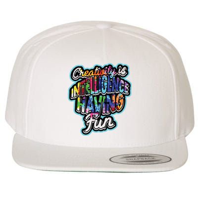 Creativity Is Intelligence Having Fun Artistic Teacher Wool Snapback Cap